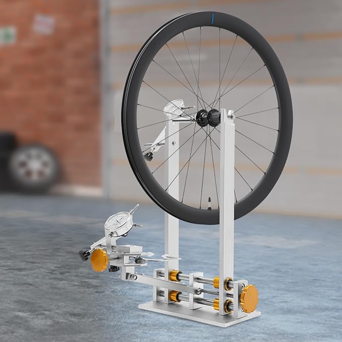 Bicycle Wheel Truing Stand, Professional Bike Wheel Repair Bracket with 3 Guages for 10-29 inch Wheels, Adjustable Rim Width-StrideForce Fitness