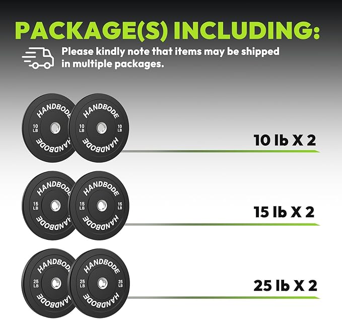 Bumper Plates 2 - Inch Olympic Weight Plate Set for Barbell, 10-55 lb Rubber Weights Sets for Home Gym, Strength Training Plate, Weight Lifting, Black-StrideForce Fitness