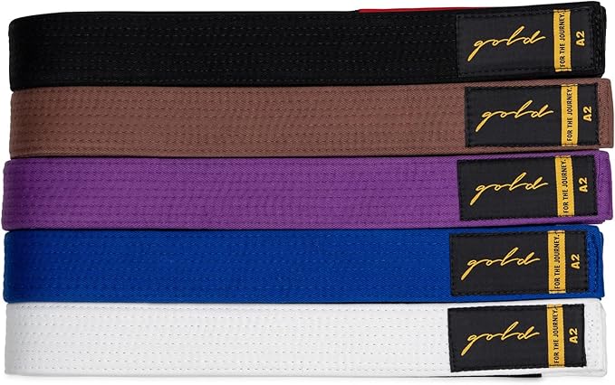 Gold BJJ Jiu Jitsu Belt - Premium Belts with Rank Bar for Stripes - IBJJF Competition Approved-StrideForce Fitness