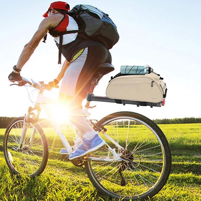 MOSISO Bike Rack Bag, Waterproof Bicycle Trunk Pannier Rear Seat Pouch Cycling Bike Carrier Backseat Storage Luggage Saddle Shoulder Bag-StrideForce Fitness