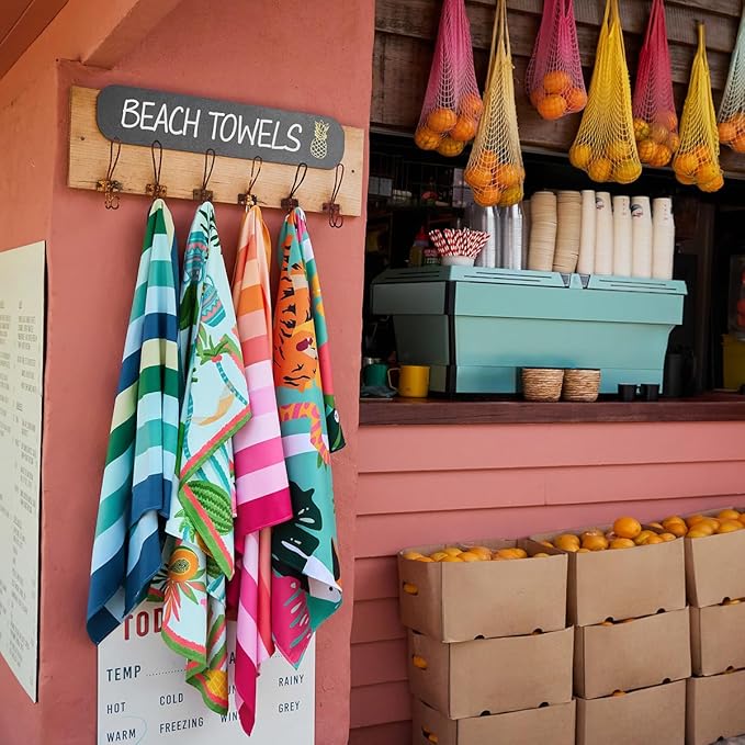 Dock & Bay Beach Towel - Quick Dry, Sand Free - Compact, Lightweight - 100% Recycled - Includes Bag - Havana Cabana - Set of 4 - Extra Large (200x90cm, 78x35)-StrideForce Fitness