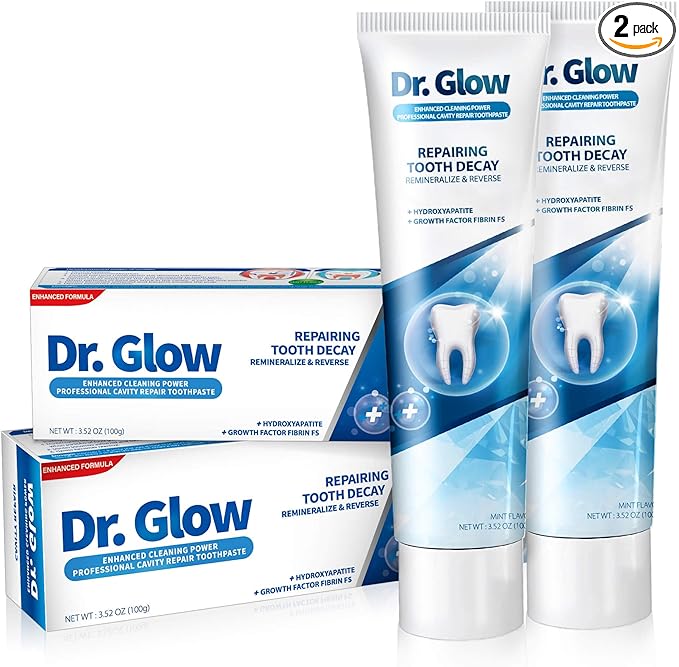 Adult Cavity Repair Toothpaste, Cavity Reversing Hydroxyapatite Toothpaste, Cavity Filler for Tooth Remineralization, Tooth Decay Treatment Repair, Enamel Repair Cavity Remover, 3.52oz X 2