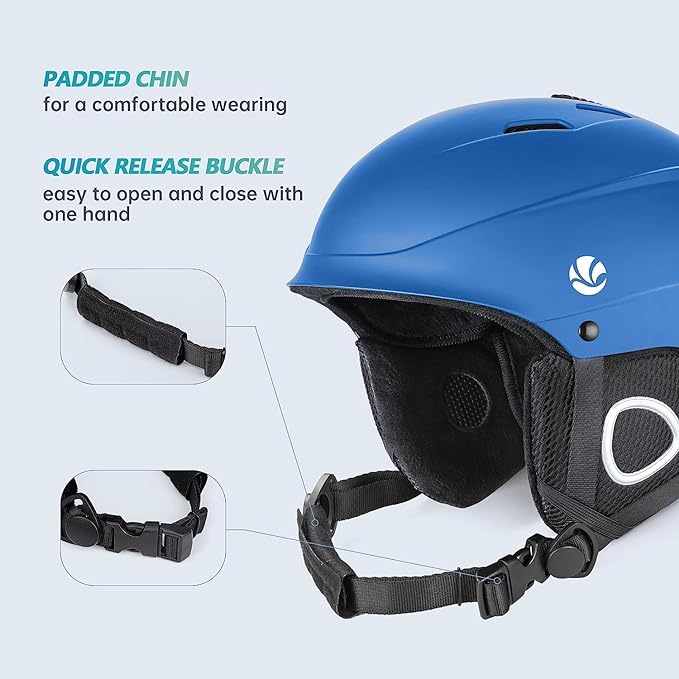 VANRORA Ski Helmet, Snowboard Helmet for Men & Women, Climate Control Venting, Dial Fit, Goggles Compatible, Removable Fleece Liner and Ear Pads, Safety-Certified-StrideForce Fitness