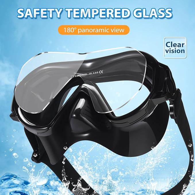 Supertrip Adult Swim Goggles Swimming Goggles with Nose Cover Elastic Fabric Strap Tempered Glass Snorkeling Gear for Adults-StrideForce Fitness