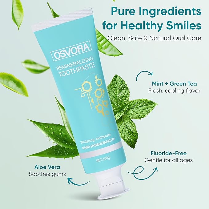 Fluoride Free Toothpaste, Nano Hydroxyapatite Toothpaste, Remineralizing Natural Teeth Whitening Tooth Repair, Appropriate for Sensitive Teeth