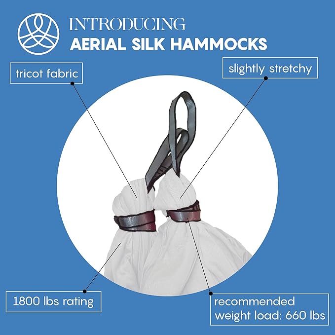 Aerial Silk Yoga Hammock & Swing for Home, Inversion Exercises, Starter Kit for All Levels - Durable with Extension Straps, Carabiners, and Pose Guide-StrideForce Fitness