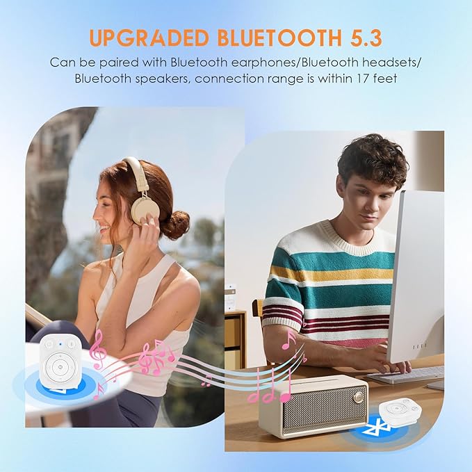 64GB Clip MP3 Player: Upgraded Bluetooth 5.3, Earphones Included, 15 Hours Battery Mini Music Player, 1000+ Songs Storage, No Phone Needed, Portable Music Players-StrideForce Fitness