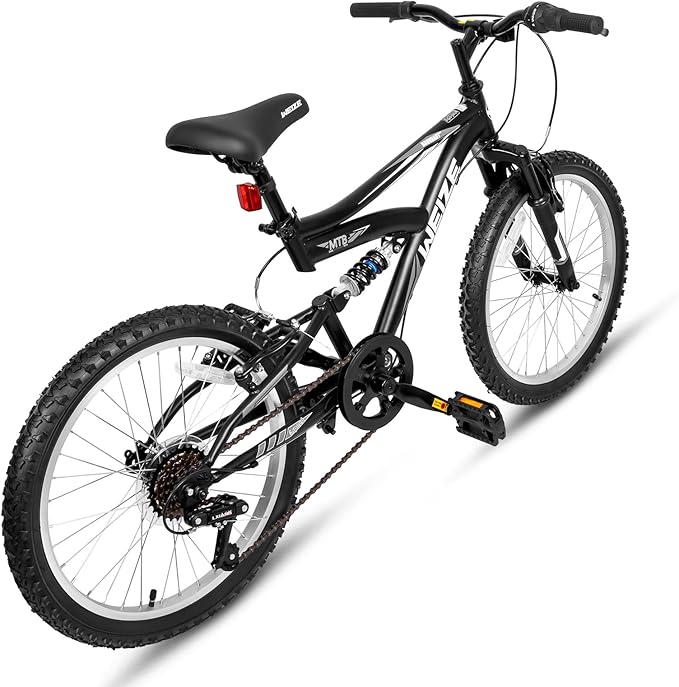 WEIZE Kids Mountain Bike, 20 inch Kids' Bicycles for 6-11 Years Old Boys Girls with Dual Full Suspension, 6 Speeds Drivetrain, High-Carbon Steel Frame, Ideal for Young Riders and Adventurers-StrideForce Fitness