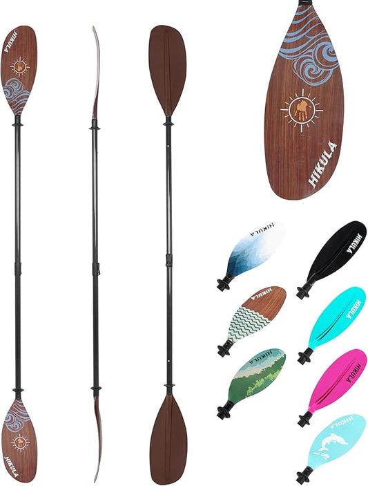 Adjustable Kayak Paddle with Carbon Shaft and PP Blade Available in 220-230/220-240/230-250cm Floating Lightweight Kayak Oars with Original Pattern-StrideForce Fitness
