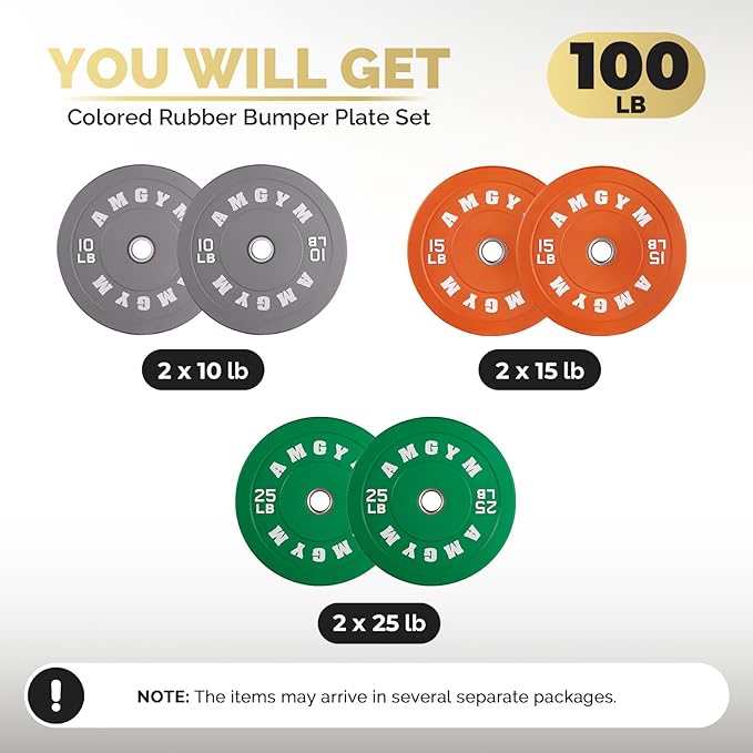 2 Inch Bumper Plates，10-500lbs，Barbell Rubber Olympic Weight Plates Set for Home Gym, Strength Training & Weight Lifting, Multiple Options Colors-StrideForce Fitness