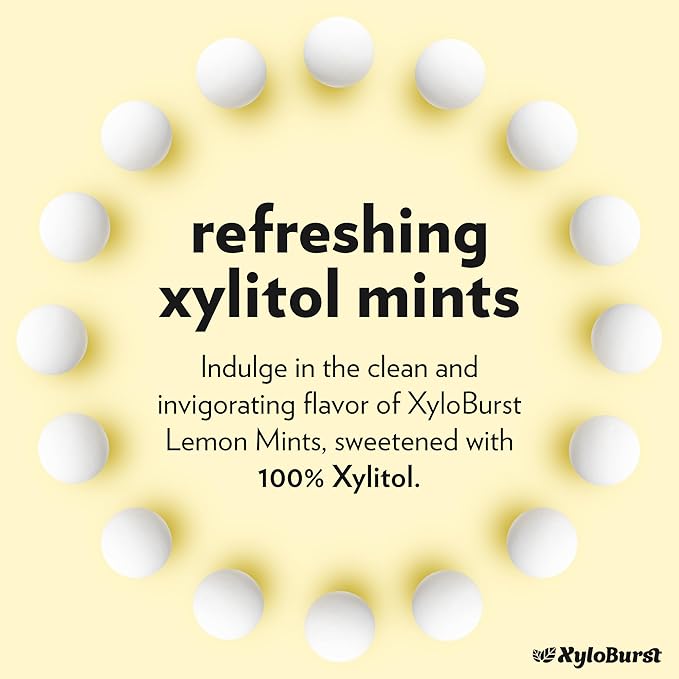 XyloBurst - Xylitol Mints | Sugar Free Breath Freshener for Oral Health | Gluten Free, Vegan, Keto Friendly | Aspartame Free | Lemon | 275 Count