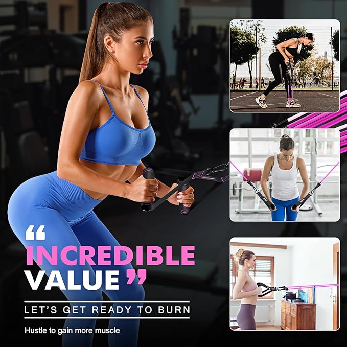 HPYGN Resistance Bands, Exercise Bands with Handles, Fitness Bands, Workout Bands with Door Anchor and Ankle Straps, for Heavy Resistance Training, Physical Therapy, Shape Body, Yoga, Home Workout Set-StrideForce Fitness