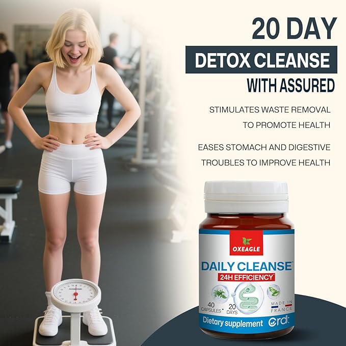 Gut Cleanse Detox for Women, Colon Cleanse & Gentle Herbal Supplements for Men, Powered with Senna Leaves, Plum, Chrysanthemum, Acacia Gum & Aloe Vera–40 Capsules (A01)-StrideForce Fitness