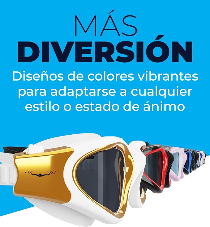 AqtivAqua Swimming Goggles, DX Wide View Swim Goggles for Adult Men Women, Anti Fog No Leaking-StrideForce Fitness