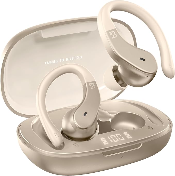 Back Bay Audio - Runner's Wireless Earbuds Bluetooth Headphones for Sports, Hook Over The Ear Buds, Deep Bass, Wrap Around Earphones with Earhooks for Running, Workout Wireless Headphones for The Gym-StrideForce Fitness