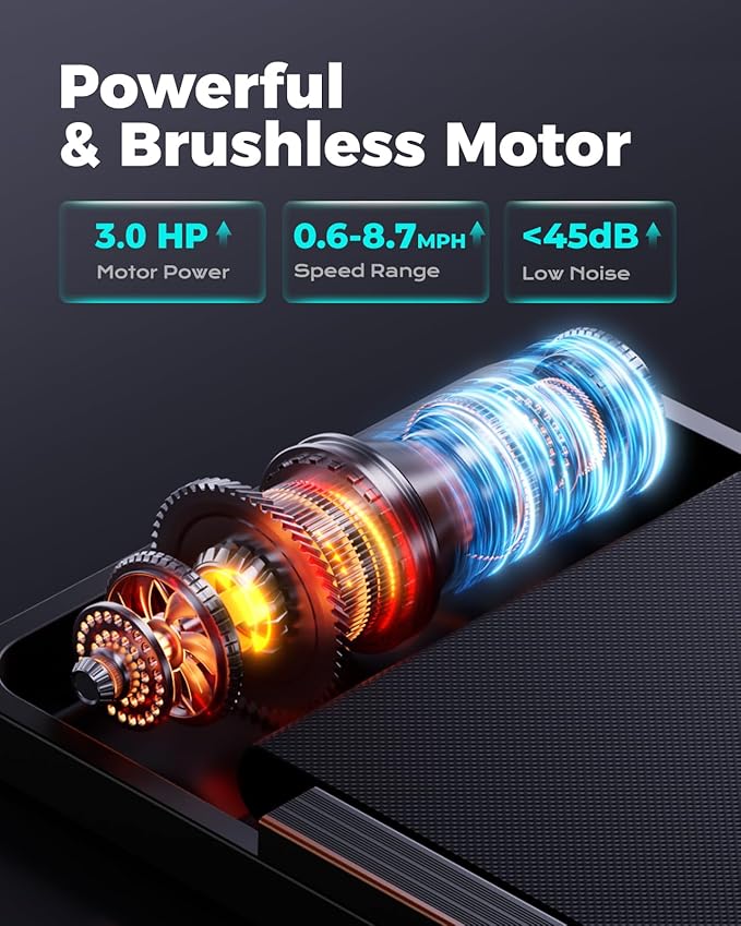 Treadmill for Home, 3.0HP Folding Treadmill with Incline, 300 lbs Capacity, Bluetooth & Heart Rate Sensor, Space-Saving Design-StrideForce Fitness