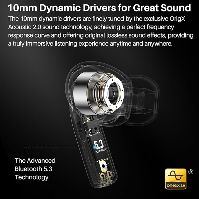 TOZO T20 Wireless Earbuds Bluetooth Headphones 48.5 Hrs Playtime with LED Digital Display, IPX8 Waterproof, Dual Mic Call Noise Cancelling 10mm Broad Range Speakers with Wireless Charging Case Green-StrideForce Fitness