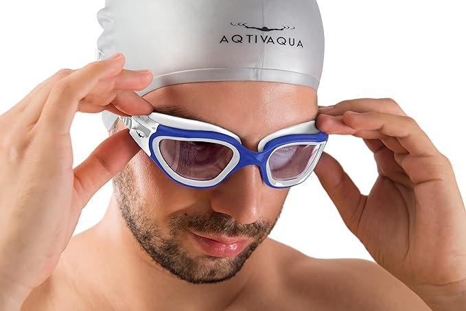 AqtivAqua Swimming Goggles, DX Wide View Swim Goggles for Adult Men Women, Anti Fog No Leaking-StrideForce Fitness