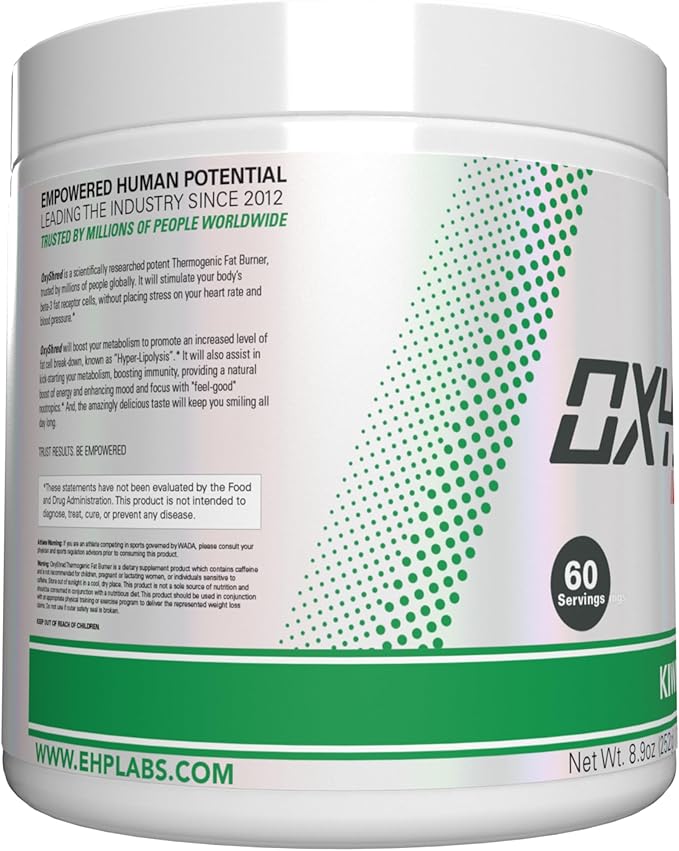 EHP Labs OxyShred Pre Workout Powder - Preworkout Powder with L Glutamine & Acetyl L Carnitine, Energy Boost Drink - Kiwi Strawberry, 60 Servings-StrideForce Fitness