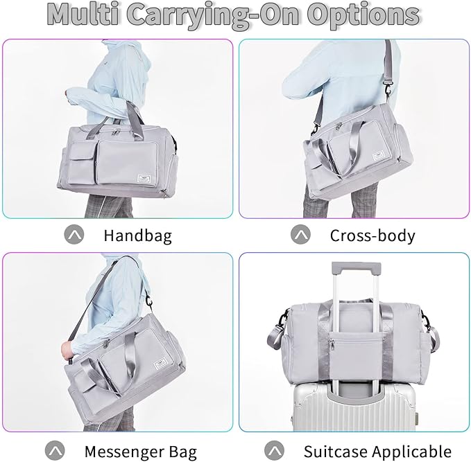 FIORETTO Women's Gym Duffle Bag with Shoes Compartment, 37L Capacity, Ideal for Travel, Gym, Sports, Duffel, Weekender-StrideForce Fitness