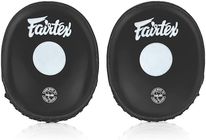 Fairtex FMV15 Muay Thai Boxing Focus Punch Mitts | Premium Syntek Leather Boxing Mitts-Lightweight & Durable Microfiber | Curved Design for Precision, Shock Absorbent & Enhanced Accuracy-StrideForce Fitness