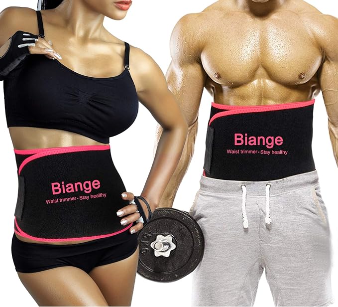 Biange Waist Trainer for Women Men Sweat Belt Waist Trimmer Belly Band Stomach Wraps-StrideForce Fitness