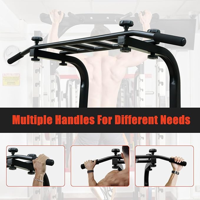 LSKSSNG Power Tower Dip Station Pull Up Bar for Home Office Gym, Multi-Function Workout Dip Station Power Tower for Full Body Strength Training Fitness Equipment, Pull Up Stand Holds Up to 440LBS-StrideForce Fitness