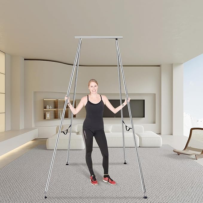 VEVOR Aerial Yoga Frame, 9.67 ft Height Swing Stand, Max 551.15 lbs Load Chrome-Plated Steel Pipe Inversion Yoga Rig for Indoor Outdoor Use-StrideForce Fitness