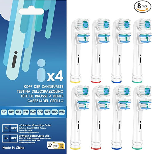 Dual Clean Replacement Brush Heads Compatible with Oral B Vitality Series Electric Toothbrush.8 Count