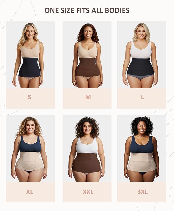 FeelinGirl Waist Trainer for Women Trimmer Belt Waist Cincher Tummy Wrap Plus Size Snatch Me Up Bandage Body Shaper-StrideForce Fitness