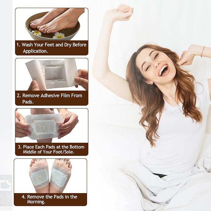 2 in 1 Foot Pads, Bamboo Vinegar Coconut Shell Powder Foot Pads with ''Stay in Place'' Bigger Adhesive Sheet(10 Pads)-StrideForce Fitness