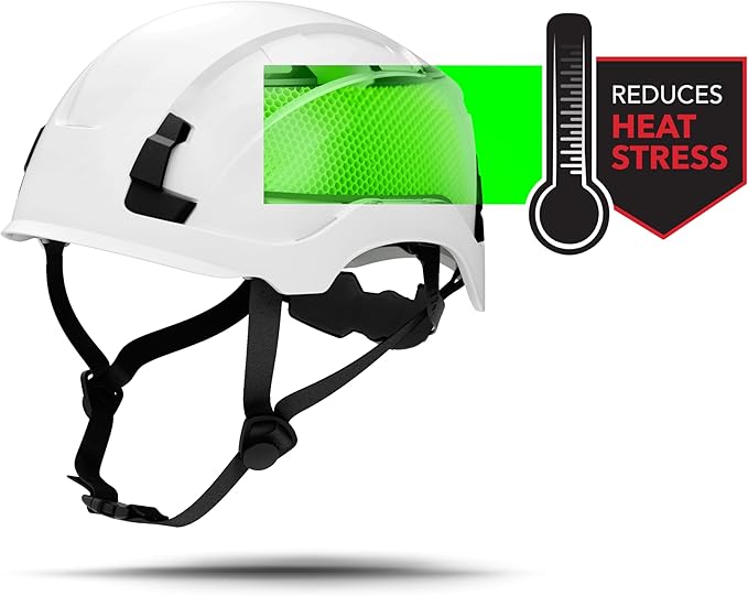 GE Safety Helmet: ANSI Type 2 Class G & E, Advanced Impact Technology, Ultra Comfortable Memory Foam, Heat Stress Reduction, Compatible with Accessories, Adjustable Size OSHA Approved-StrideForce Fitness