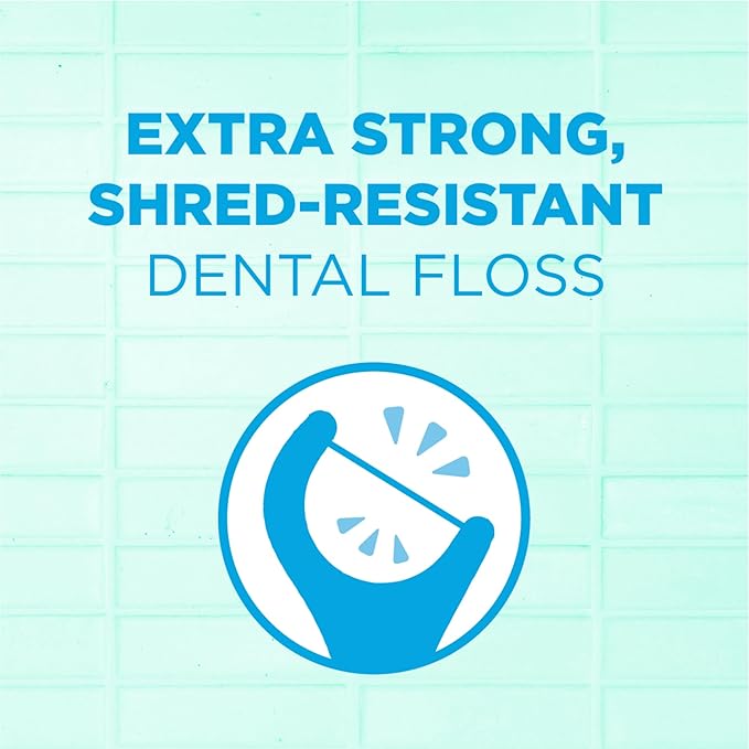 GUM Advanced Care Floss Picks - Dental Flossers for Adults with Vitamin E and Fluoride - Extra Strong Shred-Resistant Dental Floss, Easy Grip Handle, Fresh Mint Flavor, 90 Count (Pack of 3)