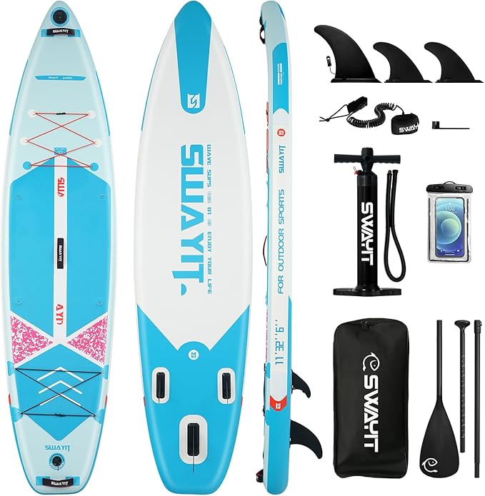 Inflatable Stand Up Paddle Board – Durable SUP for Adults & Youth,33" Wide Blow Up Paddle Board with Paddle, Pump, Backpack,Leash – All Around Stable for All Skill Levels, Carries up to 450 lbs-StrideForce Fitness