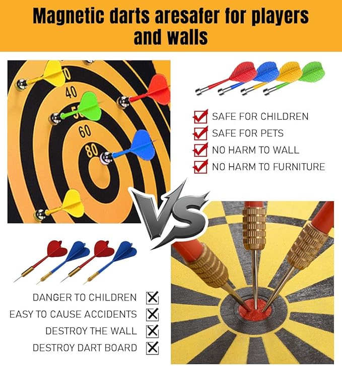Magnetic Dart Board for Kids, Gifts Ideas for Teenage Boys Girls, Dartboard Toys for Teen Age 6 7 8 9 10 11 12 13 14 15 16 Years-StrideForce Fitness