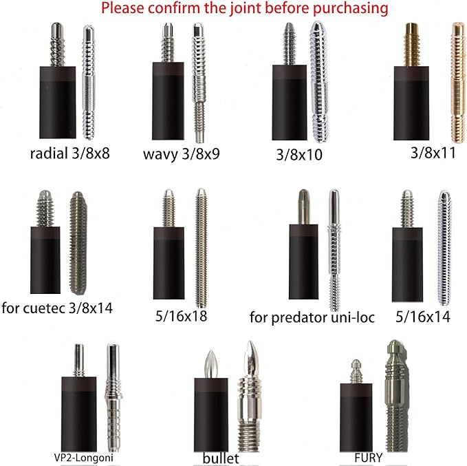 29.13" /Radial Wavy 3/8-10 3/8-11 3/8-14 Uni-Loc 5/16-18 Carbon Pool Cue Single Shaft, Low Deflection Technology, Ultra-Smooth, pro Taper, Easy to Control-StrideForce Fitness