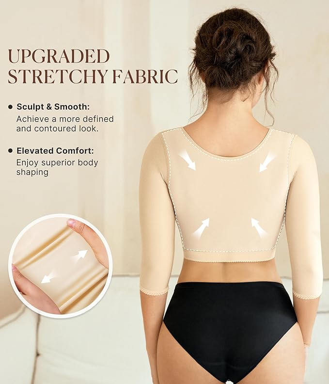 BRABIC Upper Arm Shaper Post Surgical Slimmer Compression Sleeves Posture Corrector Tops Shapewear for Women-StrideForce Fitness