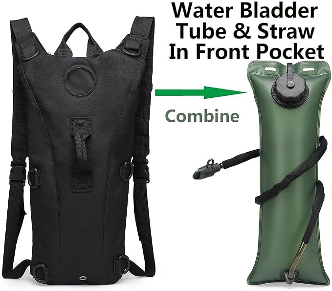 ATBP Tactical Water Hydration Pack Military 3L Water Bladder Carrier Backpack Leakproof for Running Jogging Cycling Hiking-StrideForce Fitness