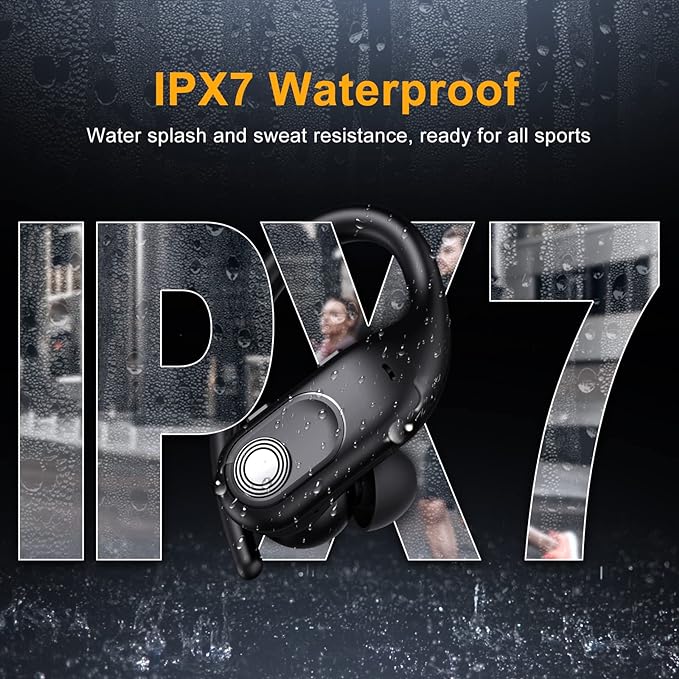 Wireless Earbuds Bluetooth Headphones 130Hrs Playtime with 2500mAh Wireless Charging Case LED Diaplay Hi-Fi Waterproof Over Ear Earphones for Sports Running Workout Gaming-StrideForce Fitness