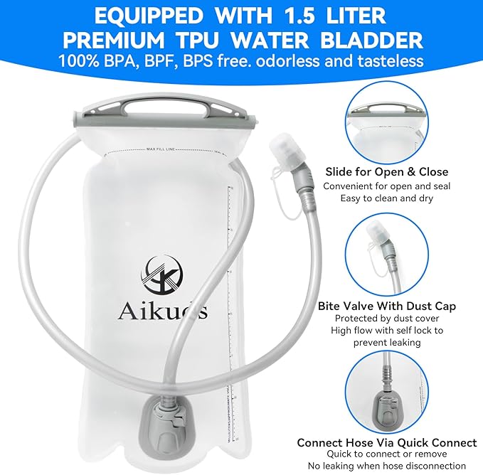 Reflective Hydration Running Vest Backpack | Lightweight 1.6L Water Bladder Bag for Trail Running, Cycling & Marathon | Perfect for Men & Women with Mobile Holder & Multiple Pockets | Premium Black-StrideForce Fitness