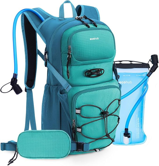 ECOHUB Hydration Backpack for Men Women, 20L Lightweight Hiking Daypack Cycling Backpack with 2L Water Bladder, Insulated Hydration Pack with Waist Pack-StrideForce Fitness