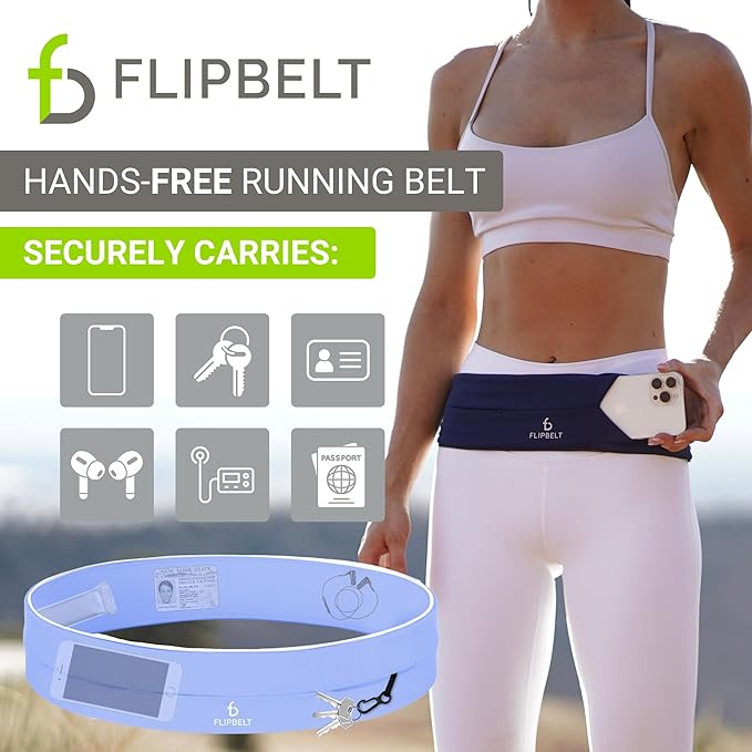 FlipBelt Classic Running Belt, Running Fanny Pack for Women and Men, USA Company-StrideForce Fitness