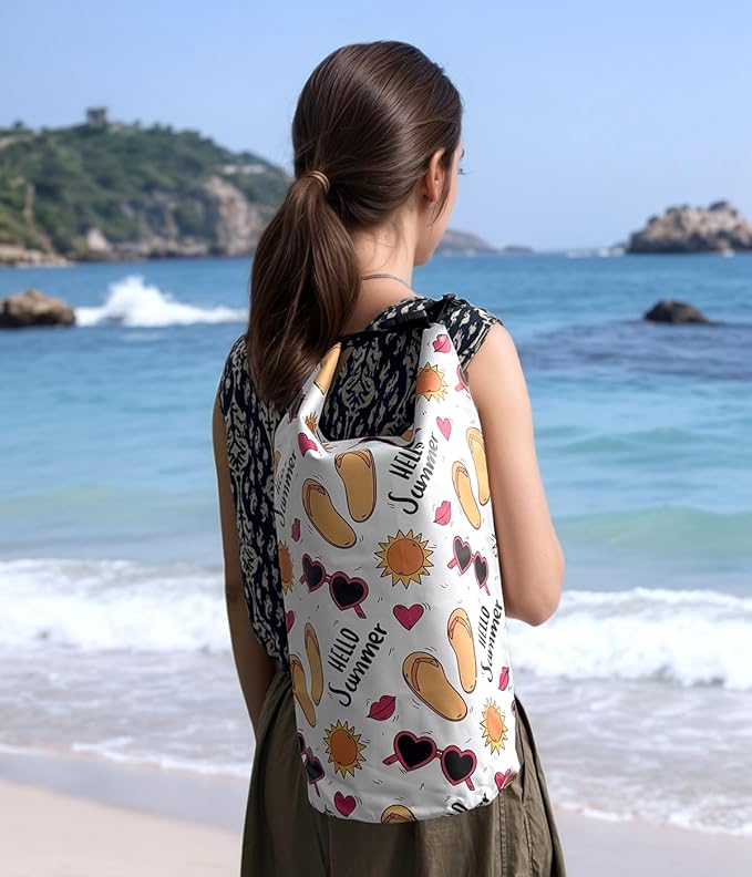 Dry Bag Waterproof,5L Roll Top Backpack Floating Dry Bag for Kayaking Boating Swimming Hiking Camping Outdoor Activities,White Summer-StrideForce Fitness