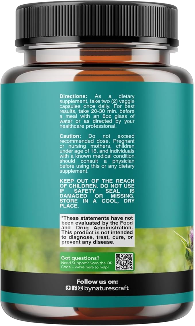 Liver Cleanse Detox & Repair 70 Capsules - Herbal Liver Support Milk Thistle Supplement - Silymarin Milk Thistle Supplements with Dandelion Root, Choline, Beetroot & Artichoke Extract-StrideForce Fitness