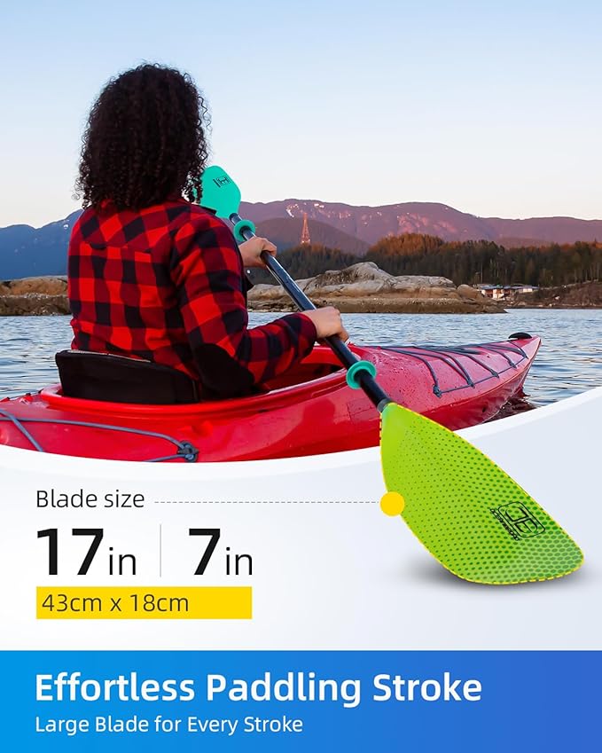 OCEANBROAD Kayak Paddle 86in/218cm, 90.5in/230cm Alloy Shaft 2-Piece Floatable Kayak Oar for Kayaking Canoeing Boating-StrideForce Fitness