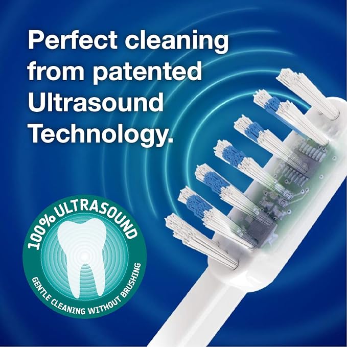 Emmi-dent Electric Ultrasonic Toothbrush Set with Gentle 100% Ultrasound Cleaning Technology. Ideal for Sensitive Teeth & Gums, Plaque Removal and More! Includes Nano-Bubble Toothpaste. Rechargeable.