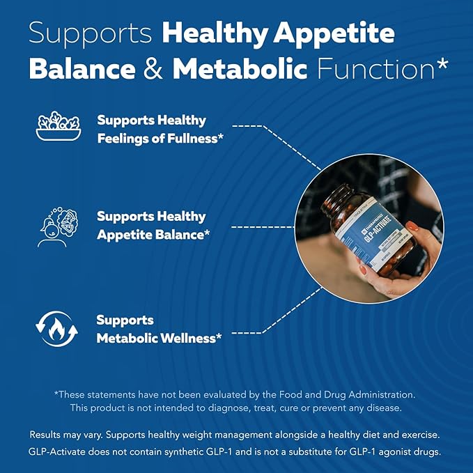 GLP-Activate | Hunger & Metabolism Support - Formulated to Help Support GLP-1 Pathways - Expert Formulated Supplement - 1 Capsule for Balanced Appetite & Metabolic Wellness Daily (90 Servings)-StrideForce Fitness