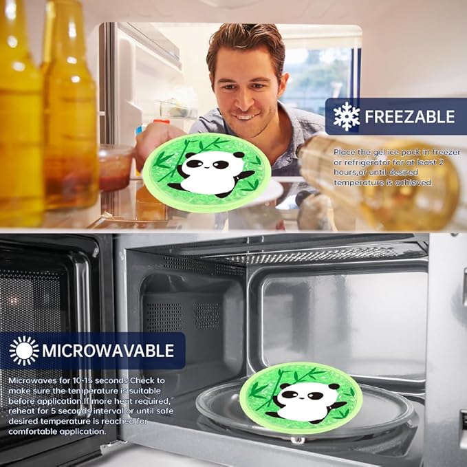 Gel Ice Pack for Injuries 2 Packs Cute Reusable Hot Cold Gel Packs for Fever Pain Relief Wisdom Teeth First Aid and Neck Head Arms Legs Knee Ankle