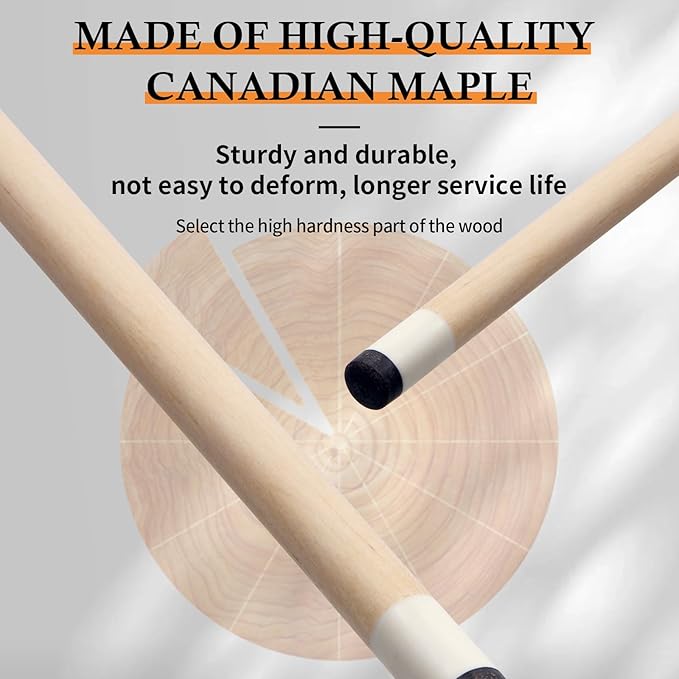 Kmise Pool Cue Stick Set, Canadian Maple 58 Inch 18 19 20 21oz 13mm Tips, New Upgraded Irish Linen Wire Grip Billiard Table Cues Sticks, 4 Colors Optional, W/Chalk, Gloves for Bar Professional Adults-StrideForce Fitness