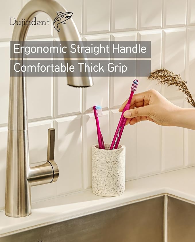 Orthodontic Toothbrush for Braces [4 Packs][Made in Korea] V Trim Cutting American Bristles Braces Toothbrush for Brackets and Wires Cleaning (Shark Ortho Soft, 4 Pack)